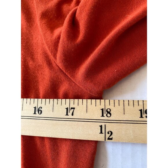 Leo & Nicole Rust Orange Turtleneck Long Sleeve Top Officecore Minimalist Size M - Picture 8 of 10